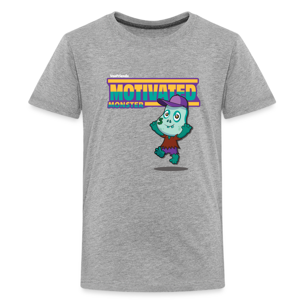Motivated Monster Character Comfort Kids Tee - heather gray