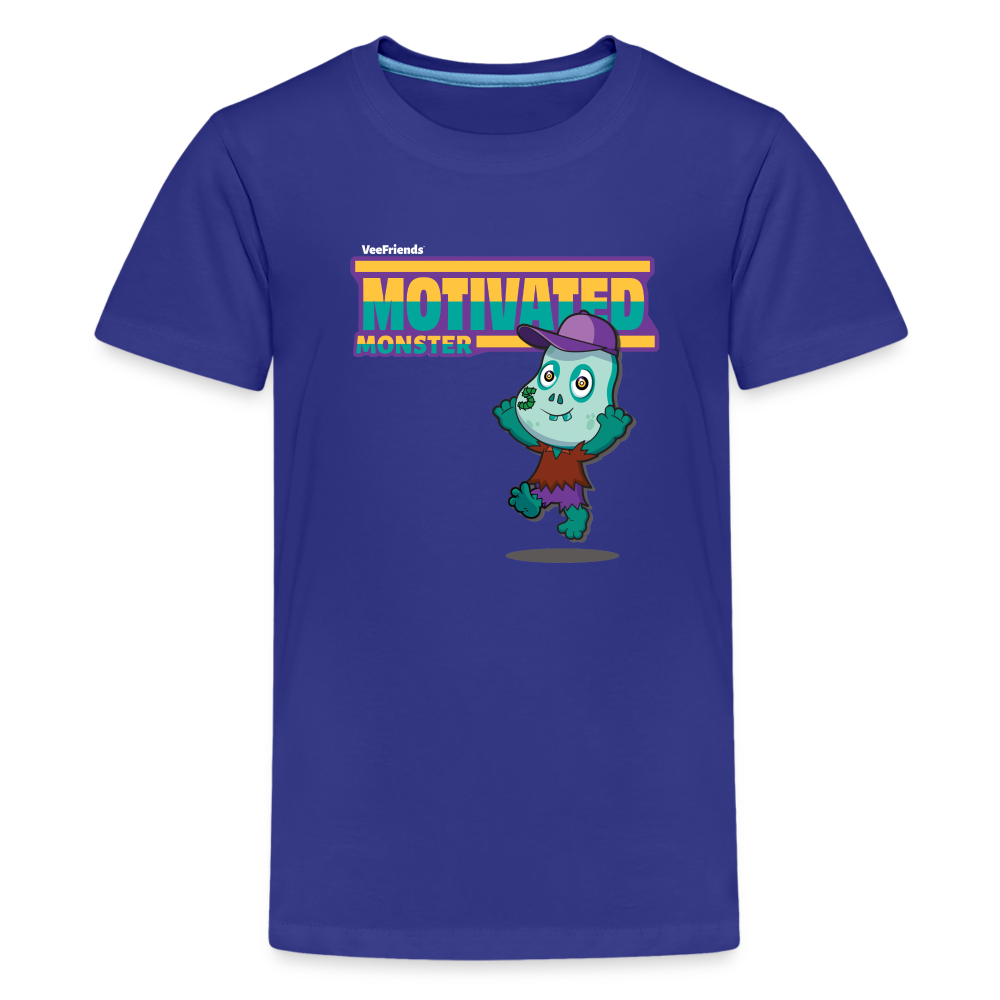 Motivated Monster Character Comfort Kids Tee - royal blue