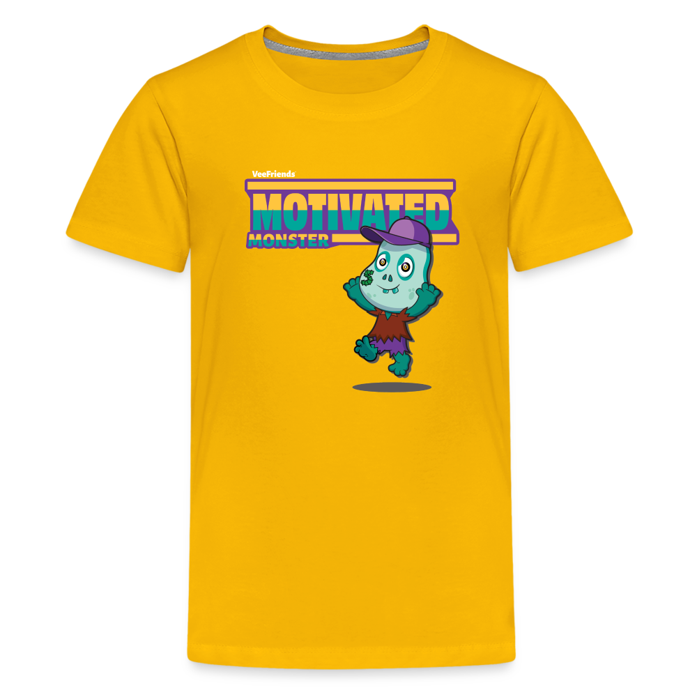 Motivated Monster Character Comfort Kids Tee - sun yellow