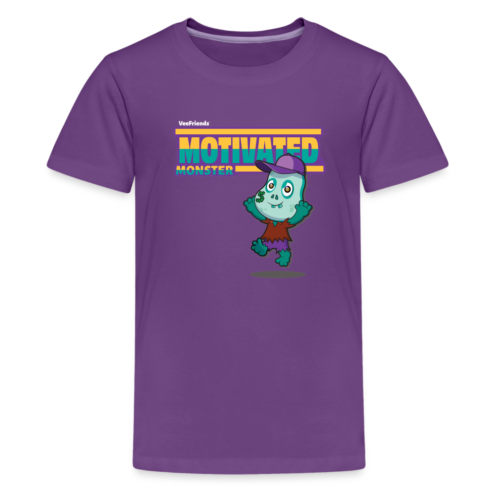 Motivated Monster Character Comfort Kids Tee - purple