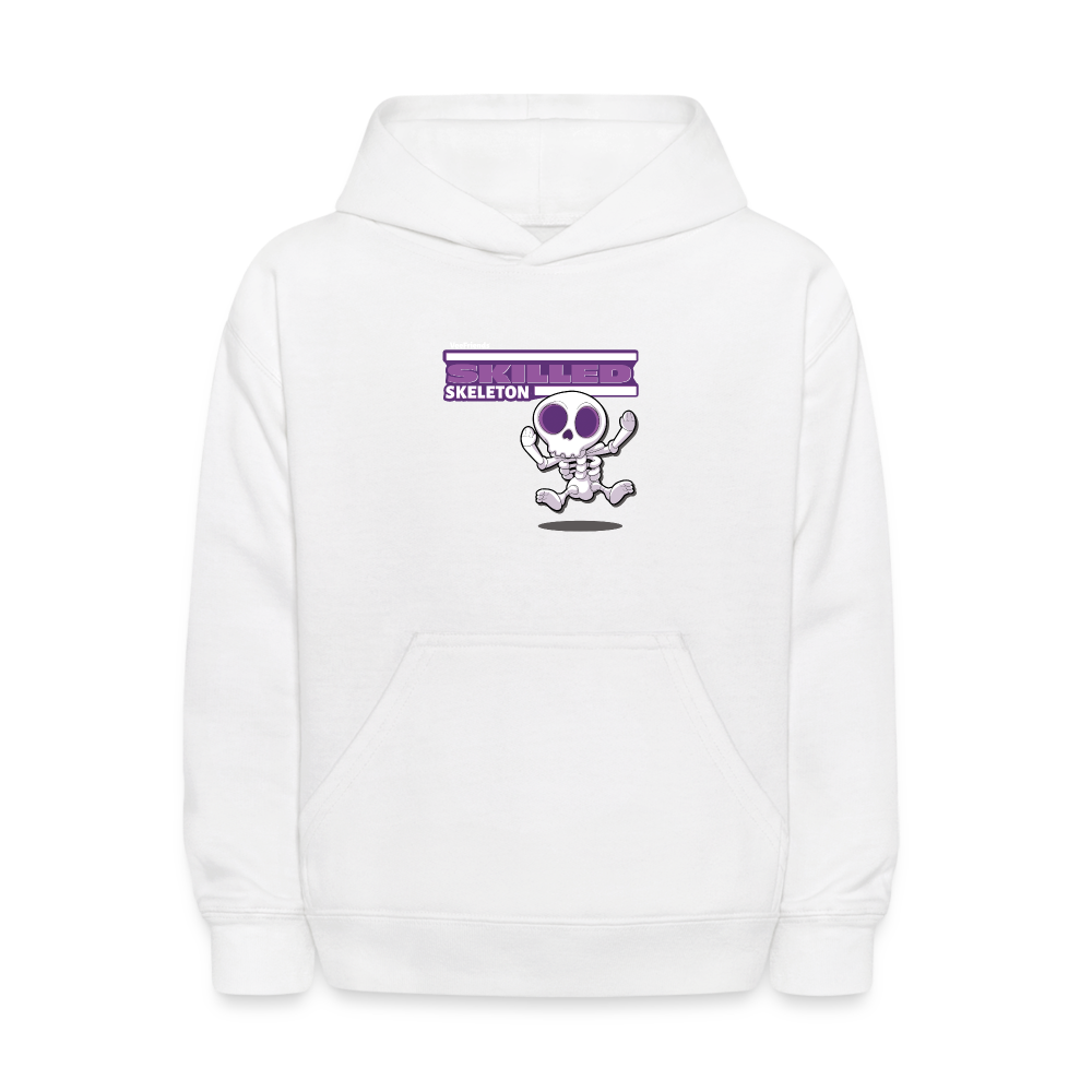 Skilled Skeleton Character Comfort Kids Hoodie - white