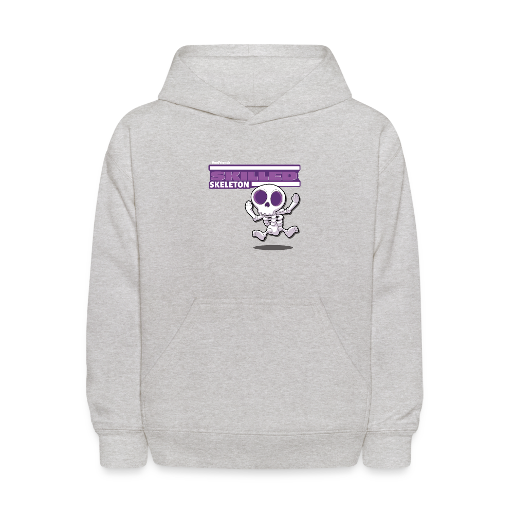 Skilled Skeleton Character Comfort Kids Hoodie - heather gray