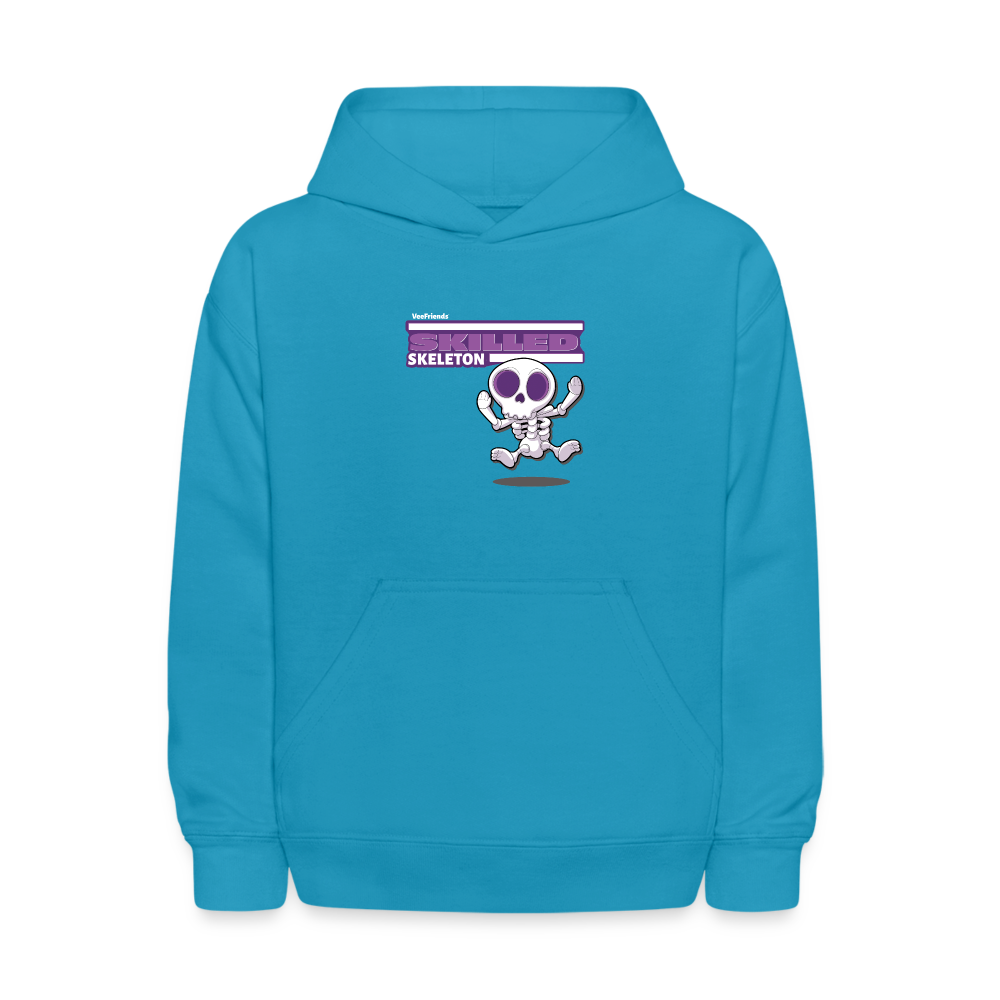 Skilled Skeleton Character Comfort Kids Hoodie - turquoise