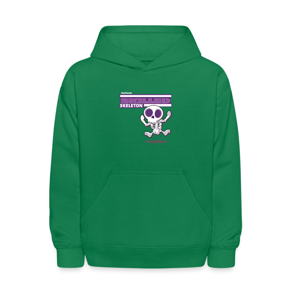 Skilled Skeleton Character Comfort Kids Hoodie - kelly green