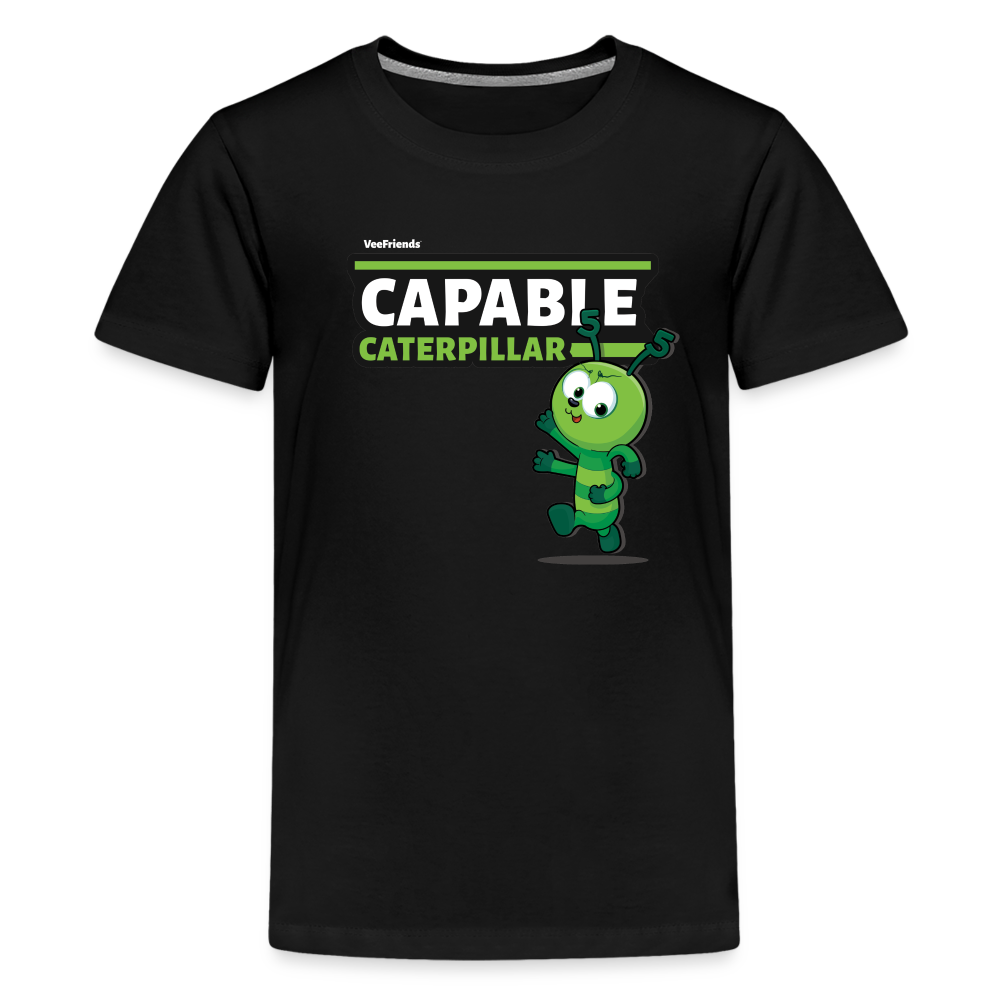 Capable Caterpillar Character Comfort Kids Tee - black