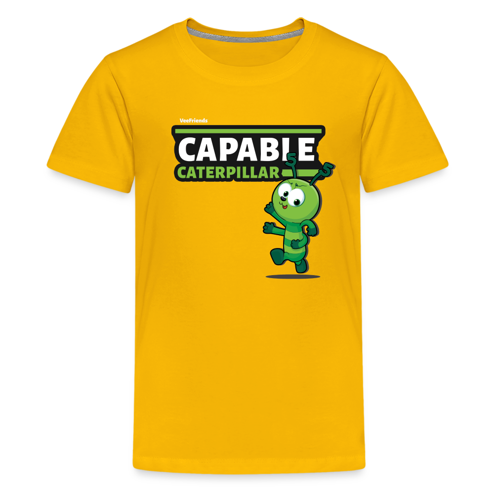 Capable Caterpillar Character Comfort Kids Tee - sun yellow