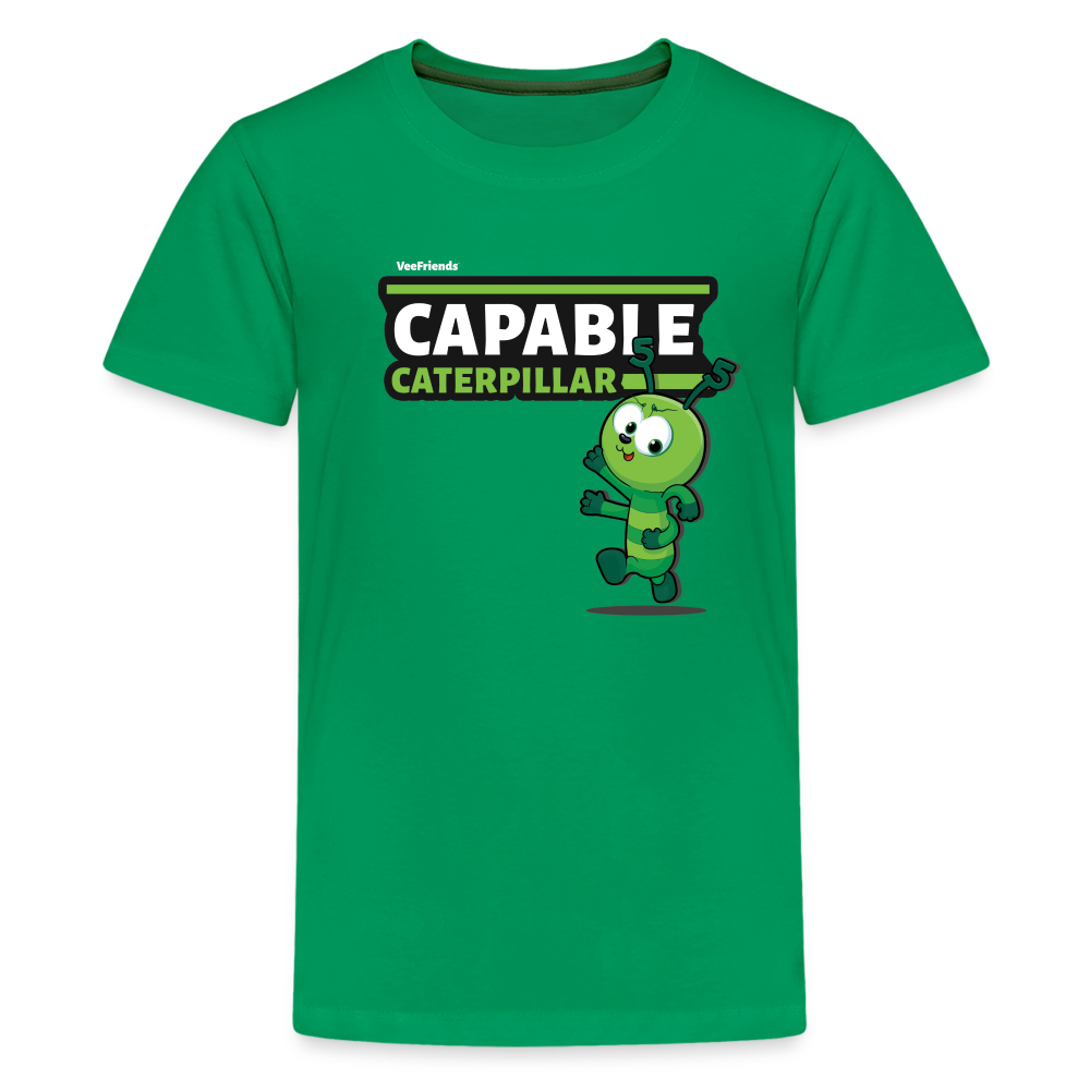 Capable Caterpillar Character Comfort Kids Tee - kelly green