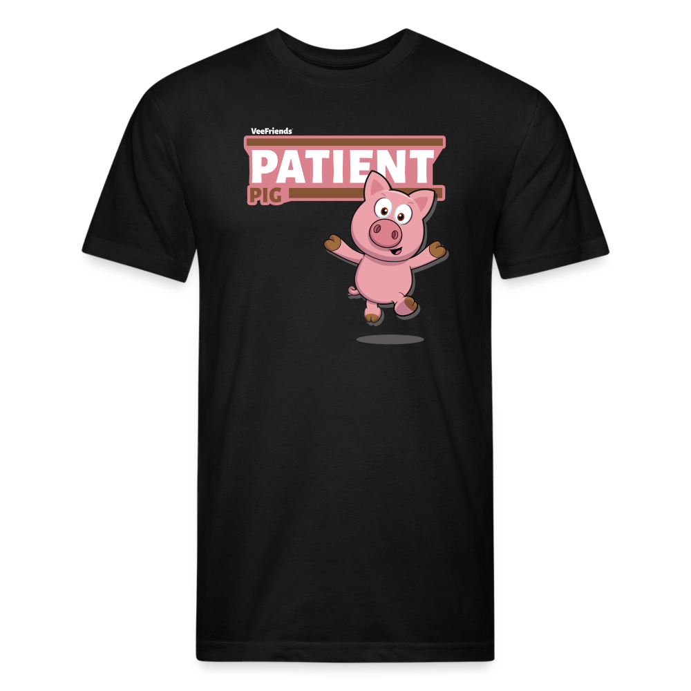 Patient Pig Character Comfort Adult Tee - black