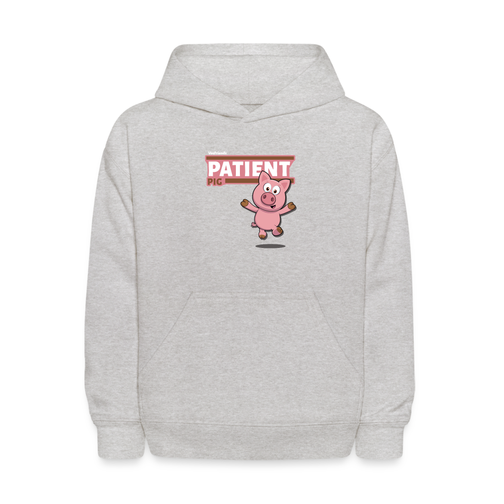 Patient Pig Character Comfort Kids Hoodie - heather gray