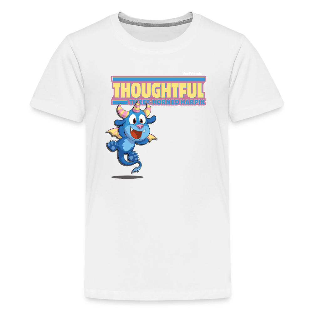 Thoughtful Three Horned Harpik Character Comfort Kids Tee - white