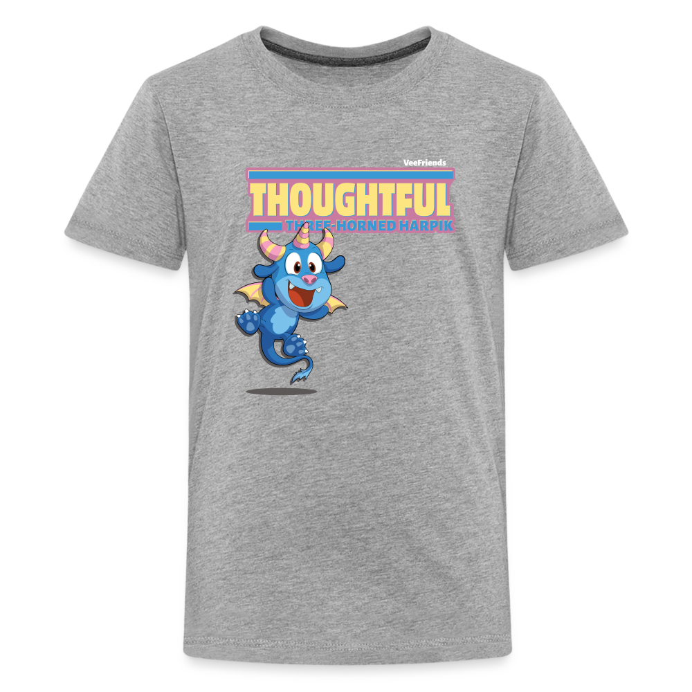 Thoughtful Three Horned Harpik Character Comfort Kids Tee - heather gray