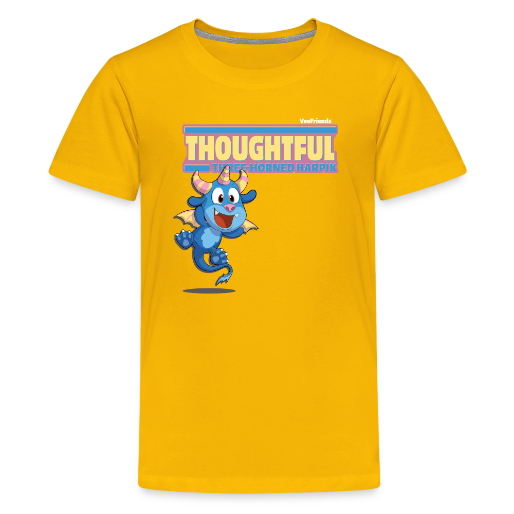 Thoughtful Three Horned Harpik Character Comfort Kids Tee - sun yellow
