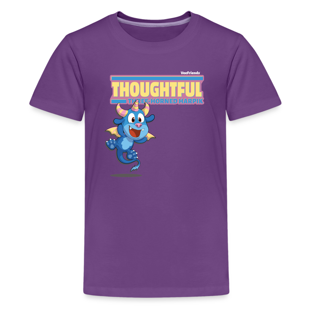 Thoughtful Three Horned Harpik Character Comfort Kids Tee - purple