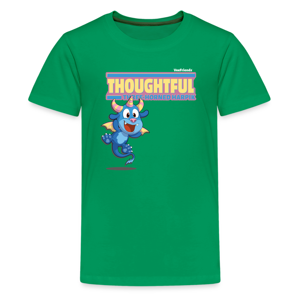 Thoughtful Three Horned Harpik Character Comfort Kids Tee - kelly green