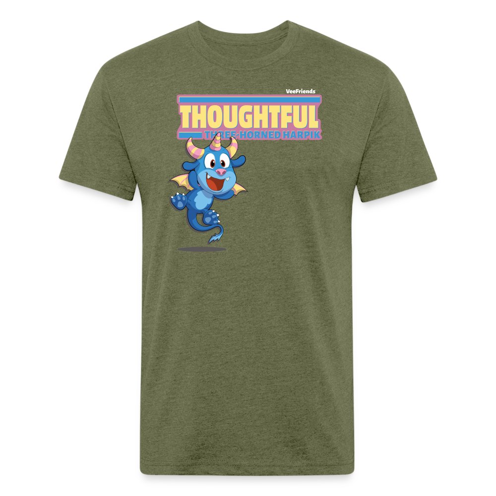 Thoughtful Three Horned Harpik Character Comfort Adult Tee - heather military green