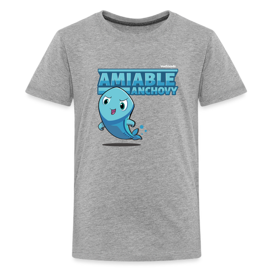 Amiable Anchovy Character Comfort Kids Tee - heather gray