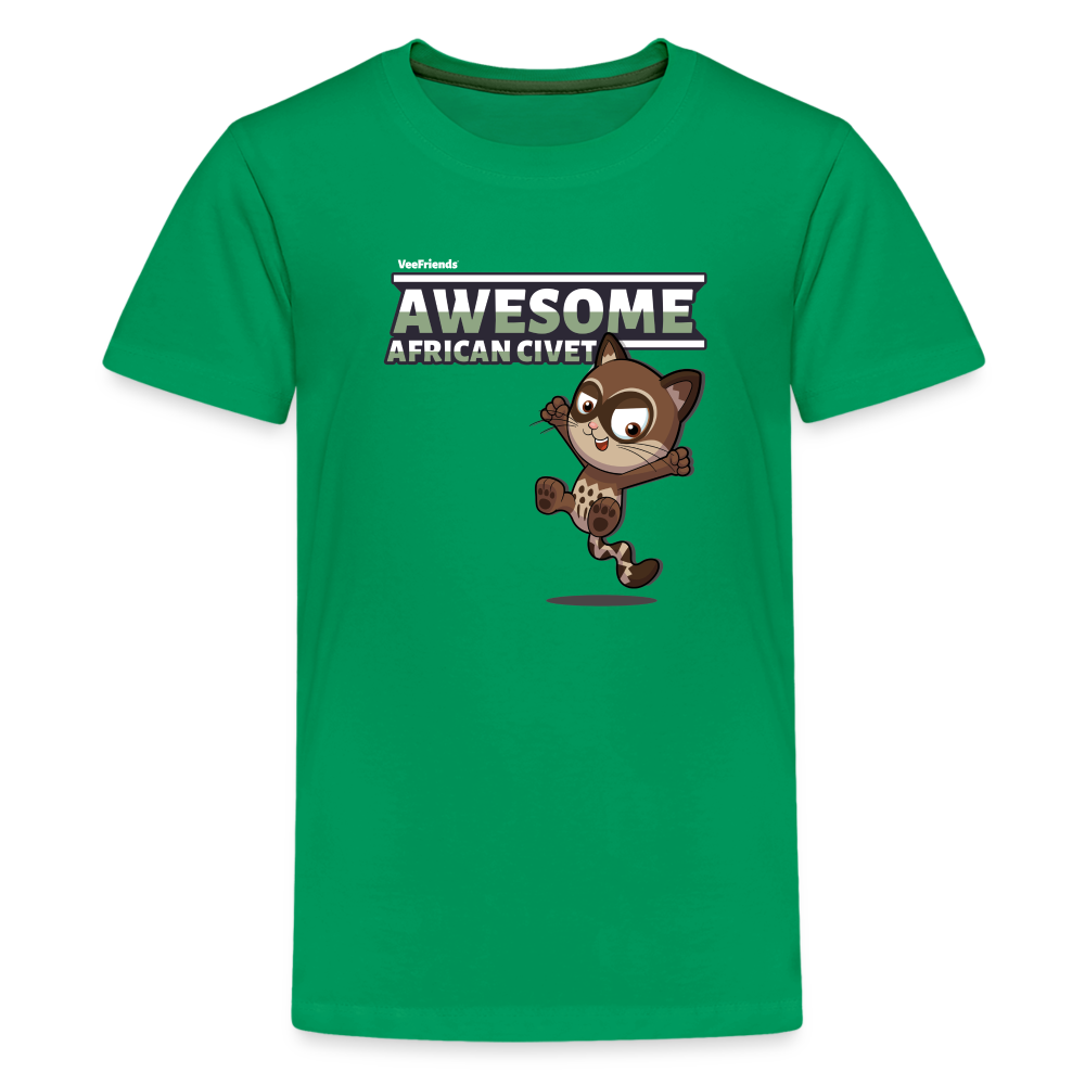 Awesome African Civet Character Comfort Kids Tee - kelly green