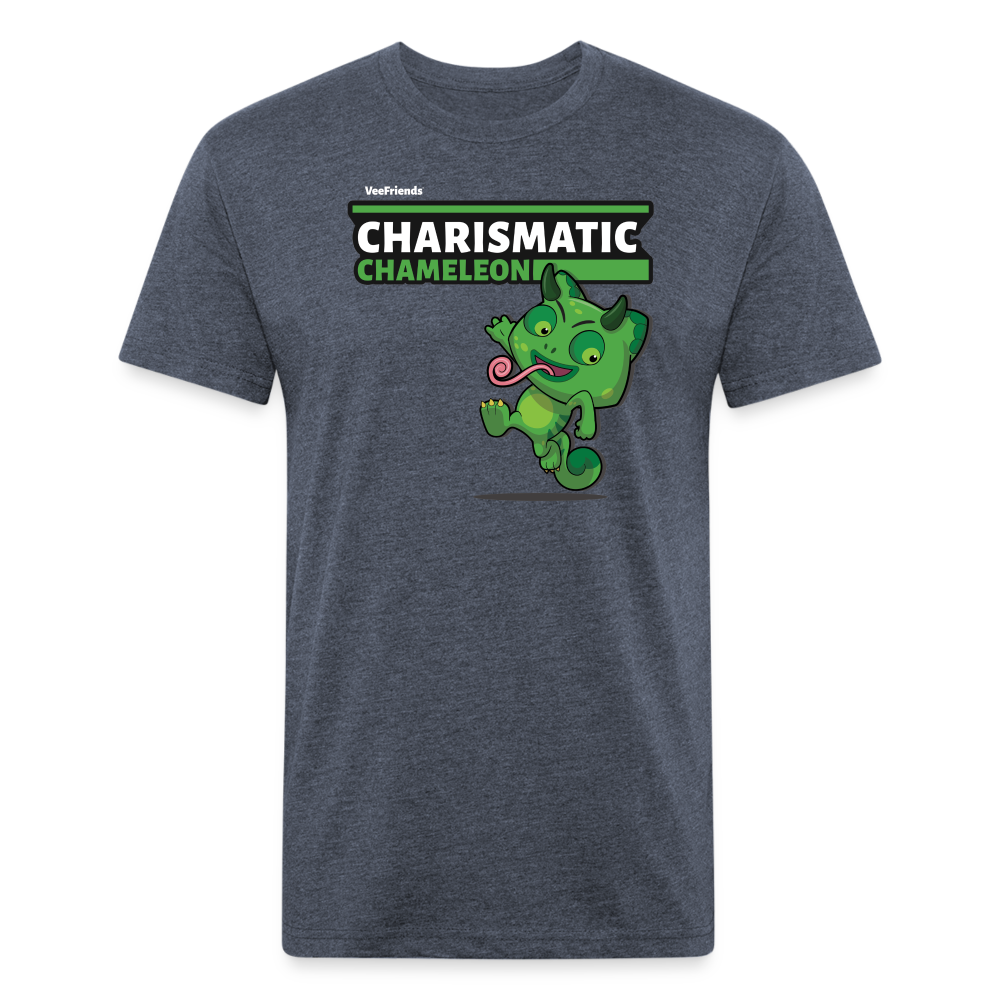 Charismatic Chameleon Character Comfort Adult Tee - heather navy