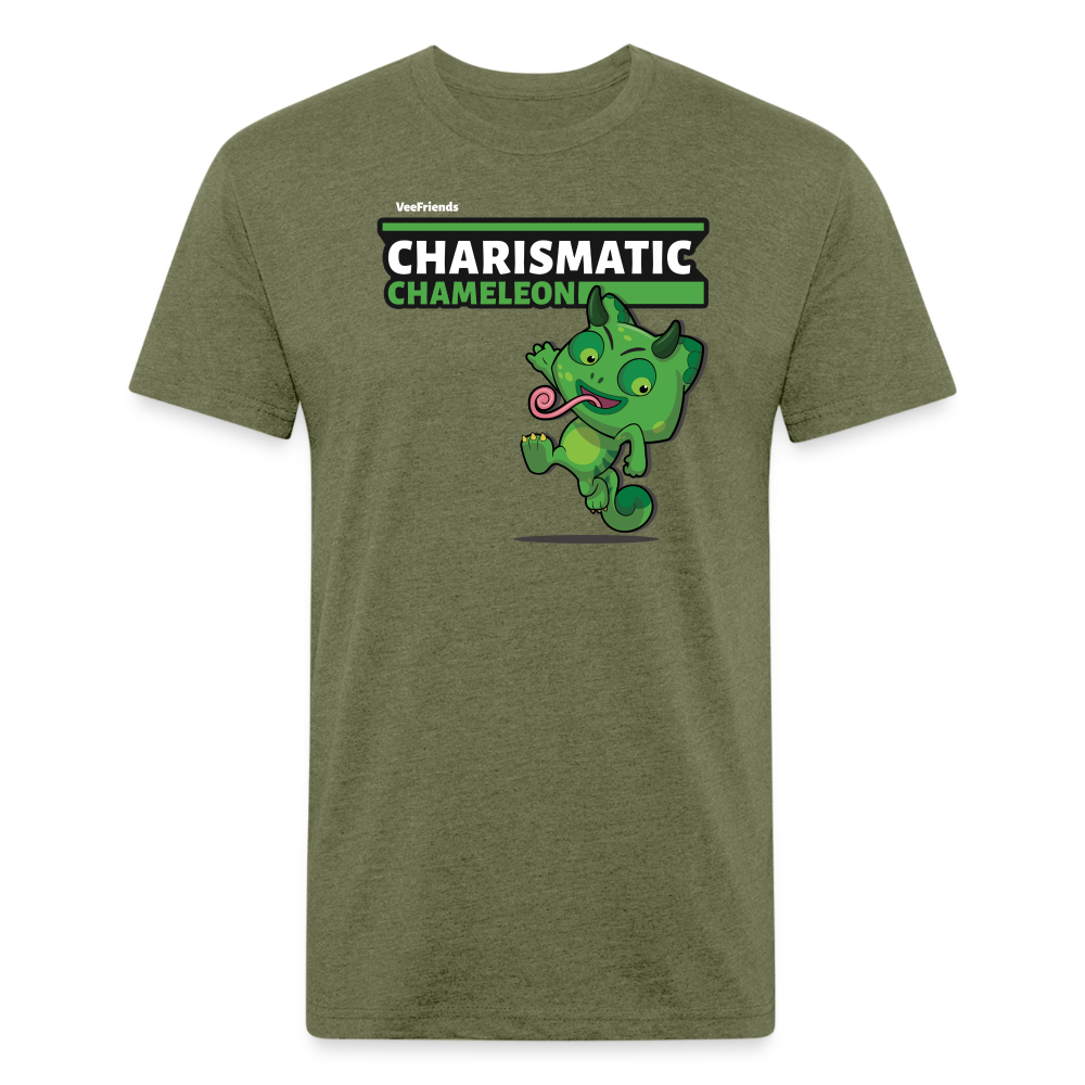 Charismatic Chameleon Character Comfort Adult Tee - heather military green