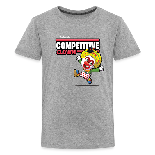 Competitive Clown Character Comfort Kids Tee - heather gray