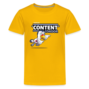 "Content" Condor Character Comfort Kids Tee - sun yellow