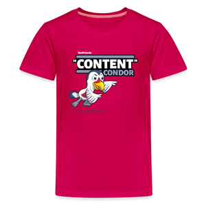 "Content" Condor Character Comfort Kids Tee - dark pink