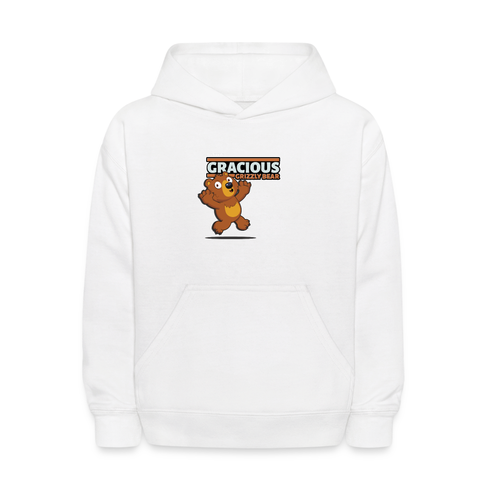Gracious Grizzly Bear Character Comfort Kids Hoodie - white