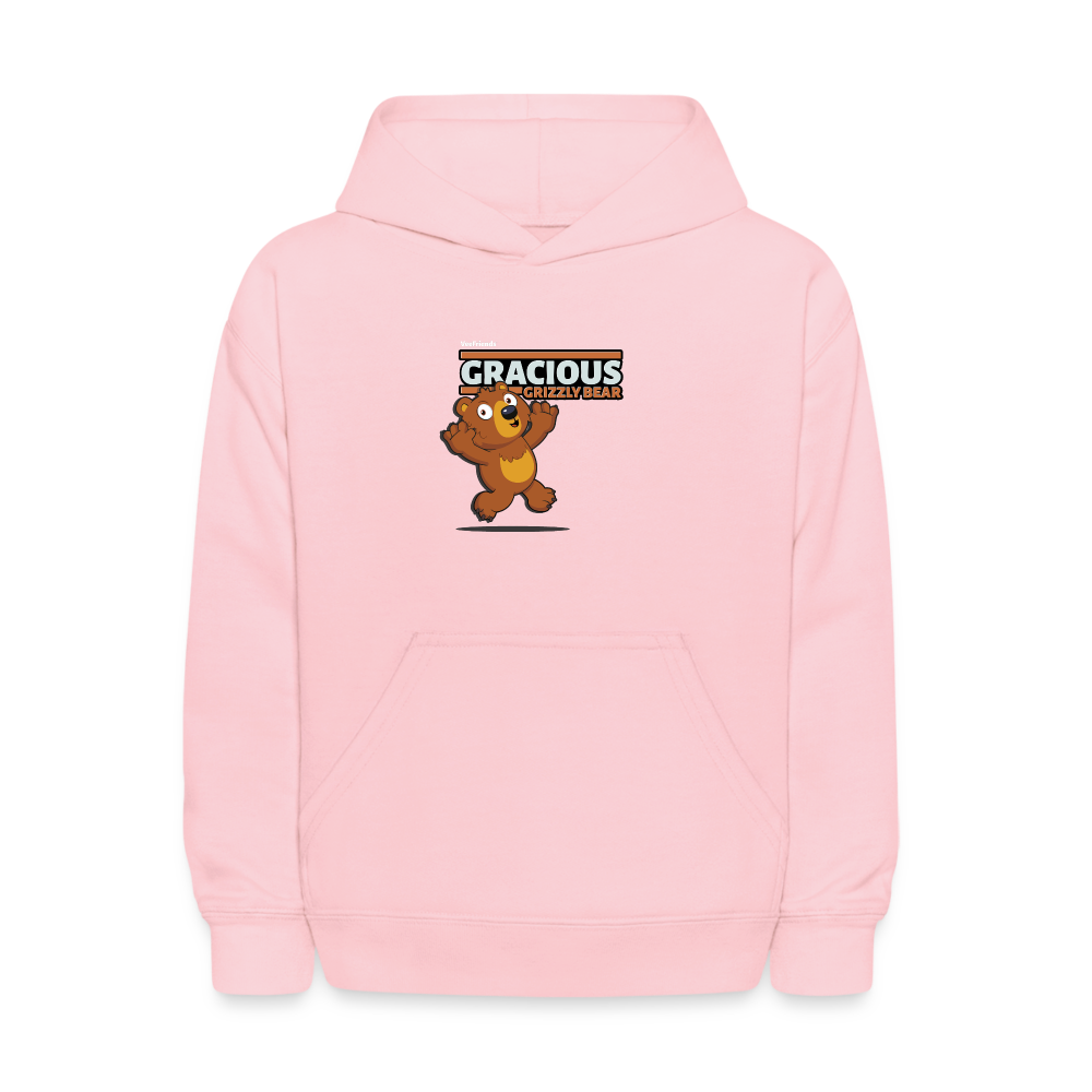 Gracious Grizzly Bear Character Comfort Kids Hoodie - pink