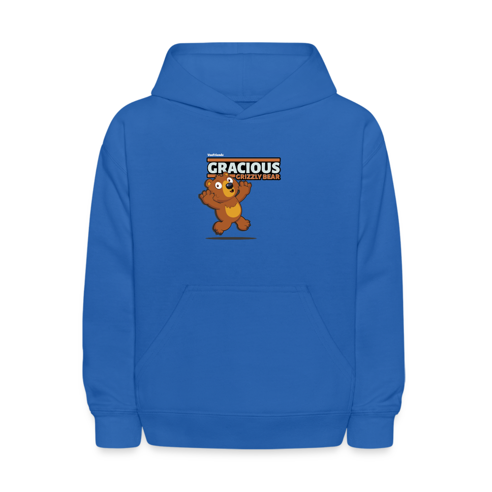 Gracious Grizzly Bear Character Comfort Kids Hoodie - royal blue