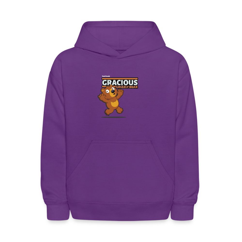 Gracious Grizzly Bear Character Comfort Kids Hoodie - purple
