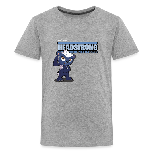 Headstrong Honey Badger Character Comfort Kids Tee - heather gray
