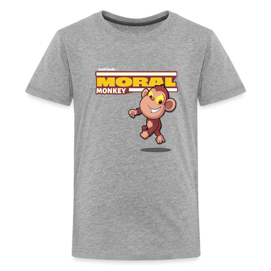 Moral Monkey Character Comfort Kids Tee - heather gray