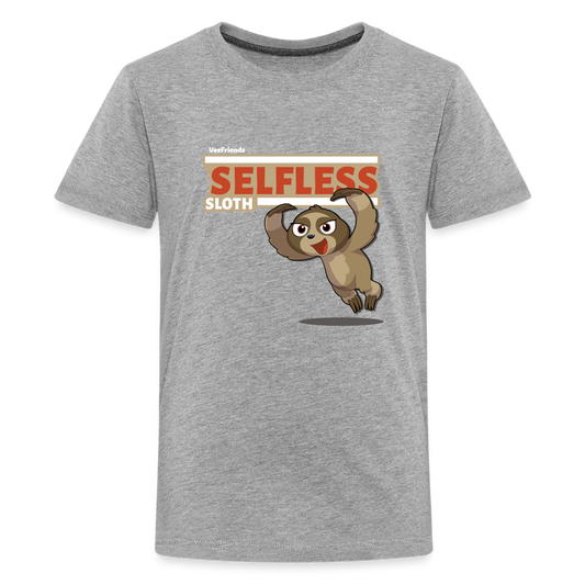 Selfless Sloth Character Comfort Kids Tee - heather gray