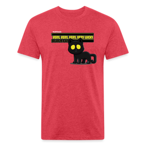 Very, Very, Very, Very Lucky Black Cat Character Comfort Adult Tee - heather red