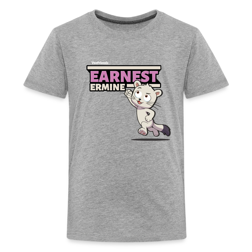 Earnest Ermine Character Comfort Kids Tee - heather gray