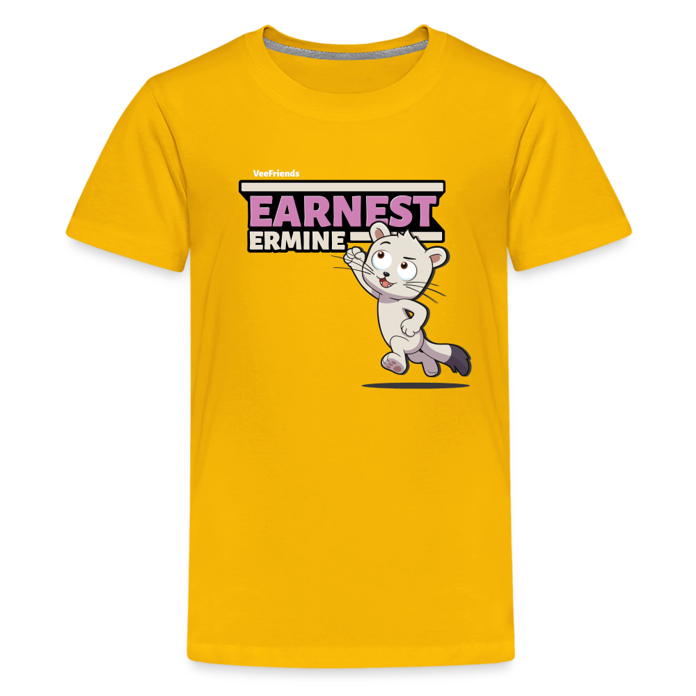 Earnest Ermine Character Comfort Kids Tee - sun yellow
