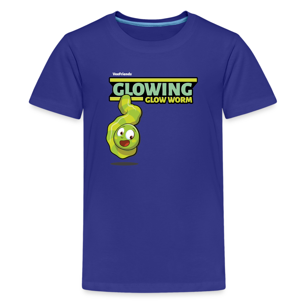 Glowing Glow Worm Character Comfort Kids Tee - royal blue