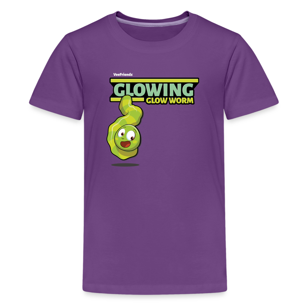 Glowing Glow Worm Character Comfort Kids Tee - purple