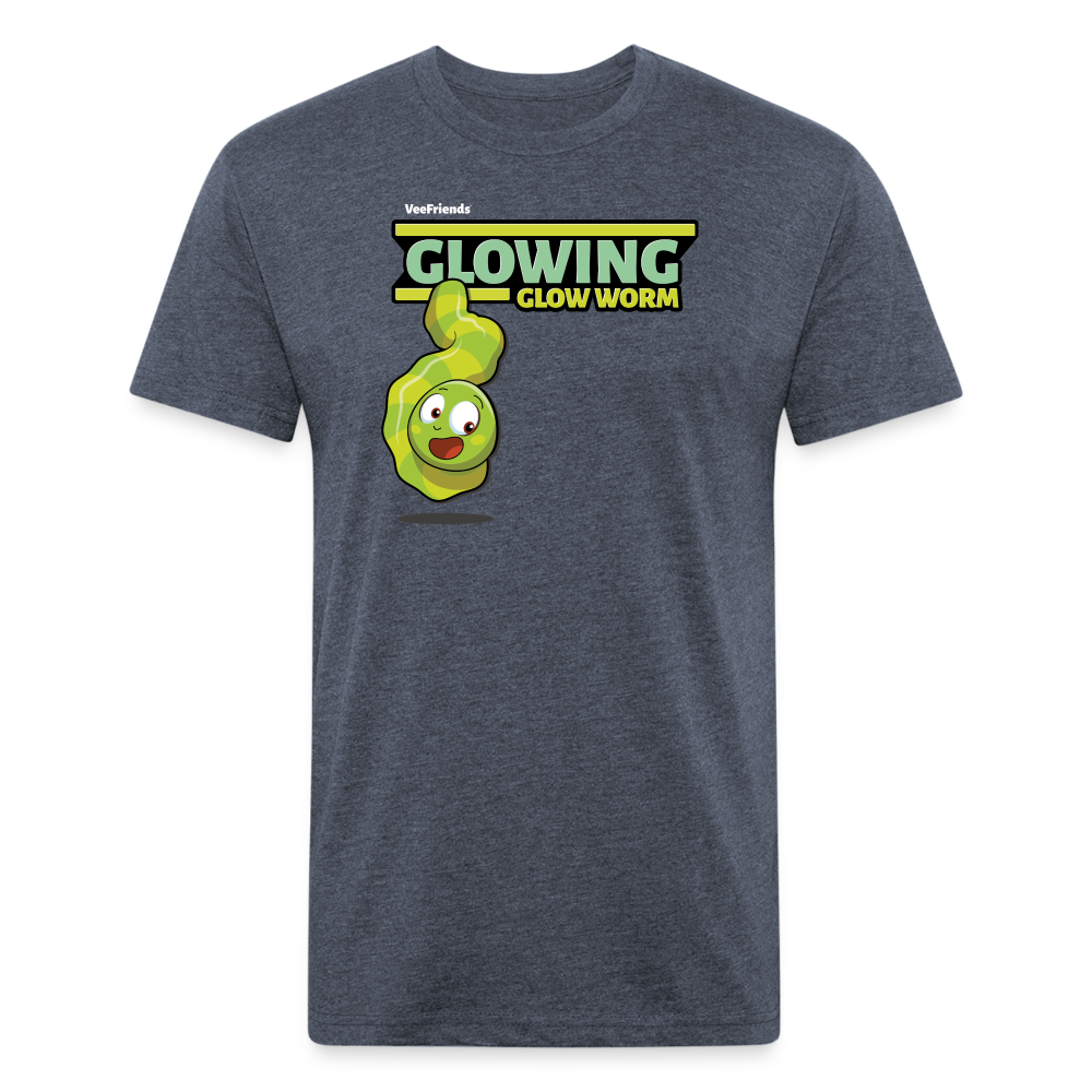 Glowing Glow Worm Character Comfort Adult Tee - heather navy