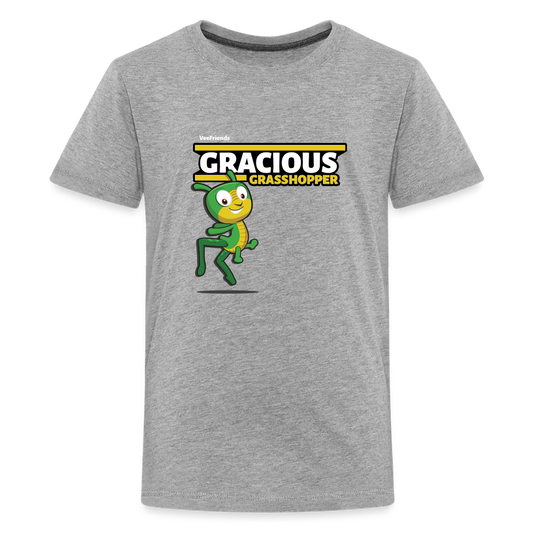 Gracious Grasshopper Character Comfort Kids Tee - heather gray