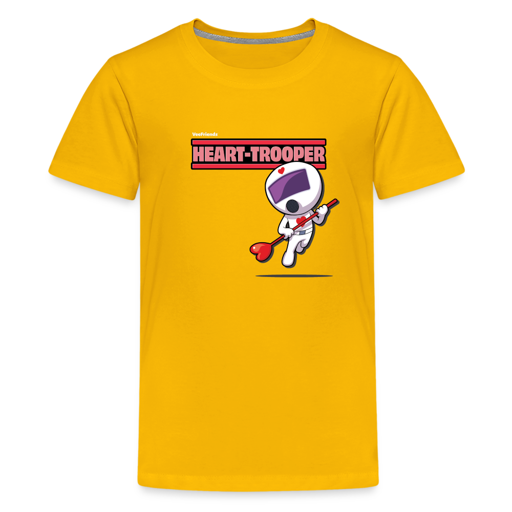 Heart-Trooper Character Comfort Kids Tee - sun yellow