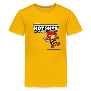 "Hot Sh*t" Hornet Character Comfort Kids Tee - sun yellow