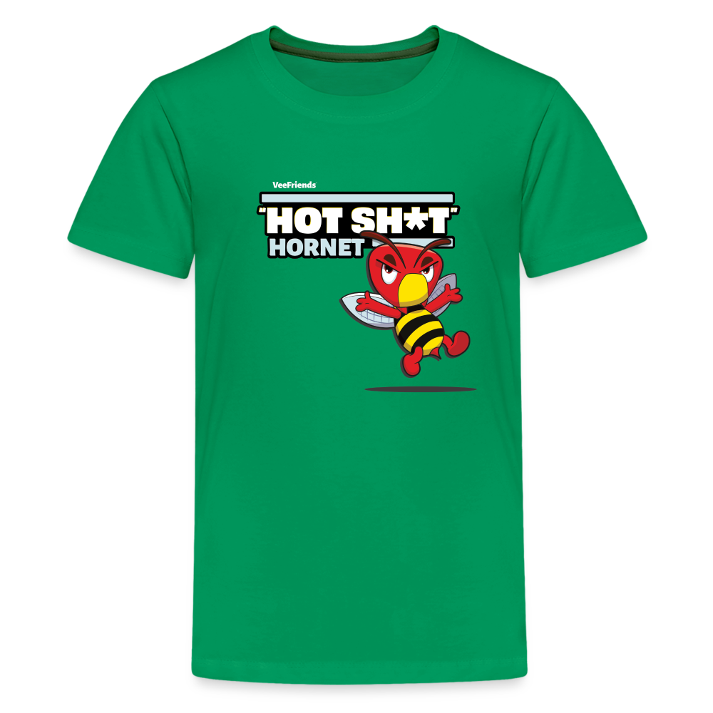 "Hot Sh*t" Hornet Character Comfort Kids Tee - kelly green