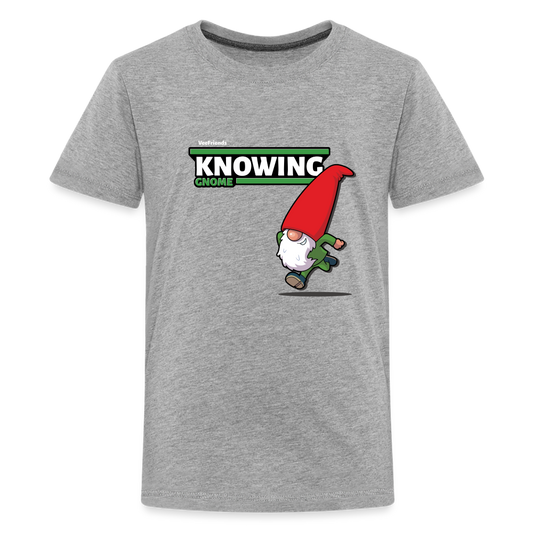 Knowing Gnome Character Comfort Kids Tee - heather gray