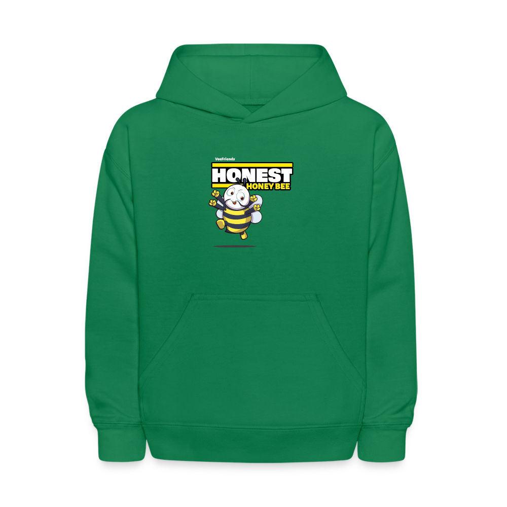 Honest Honey Bee Character Comfort Kids Hoodie - kelly green