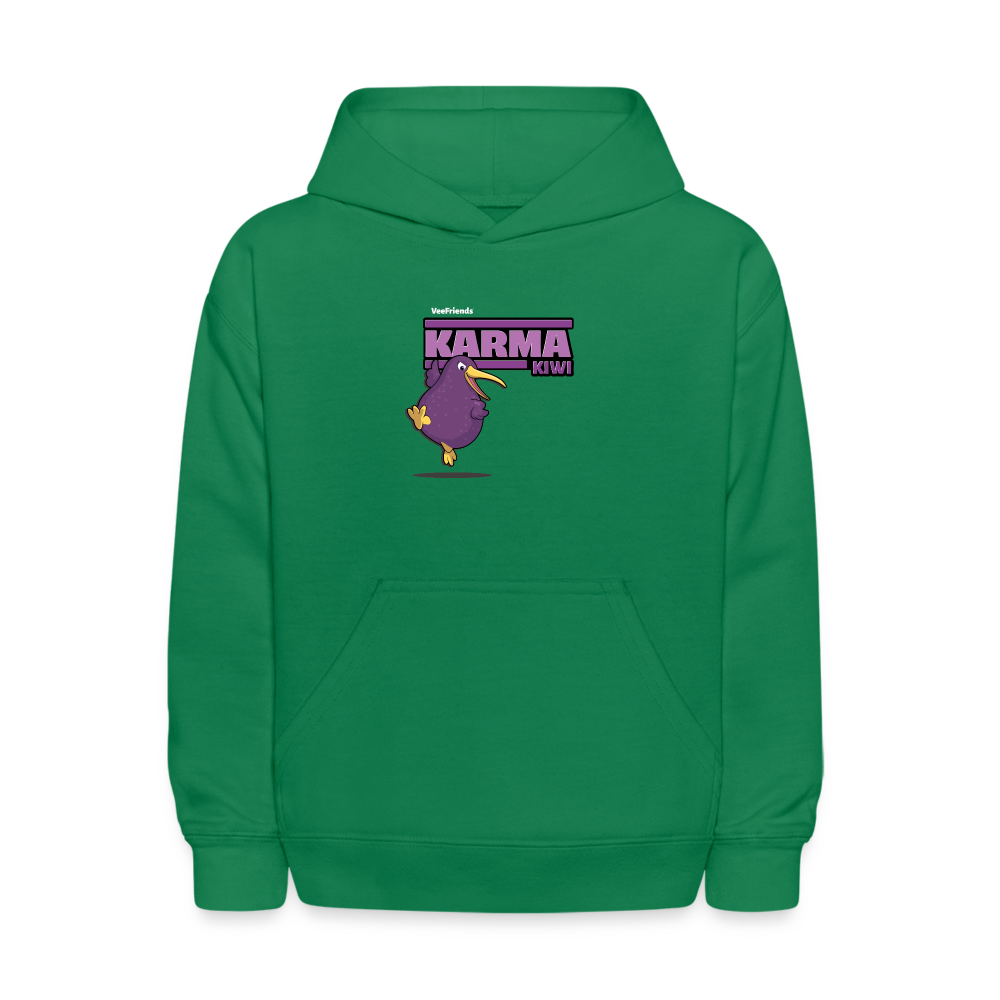 Karma Kiwi Character Comfort Kids Hoodie - kelly green