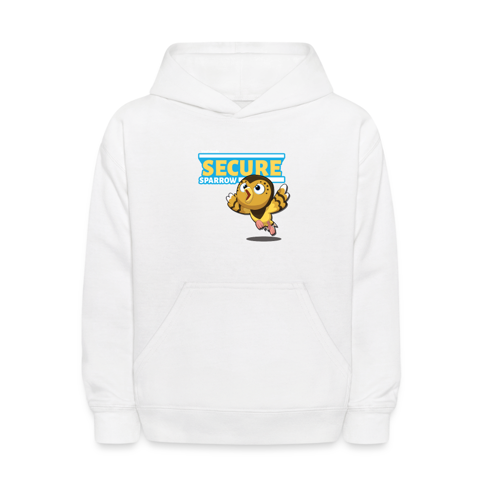 Secure Sparrow Character Comfort Kids Hoodie - white