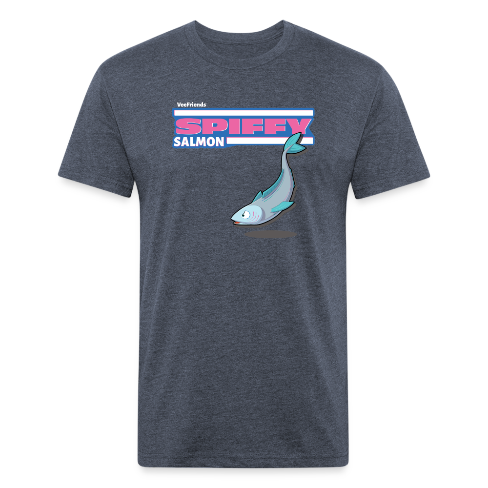 Spiffy Salmon Character Comfort Adult Tee - heather navy