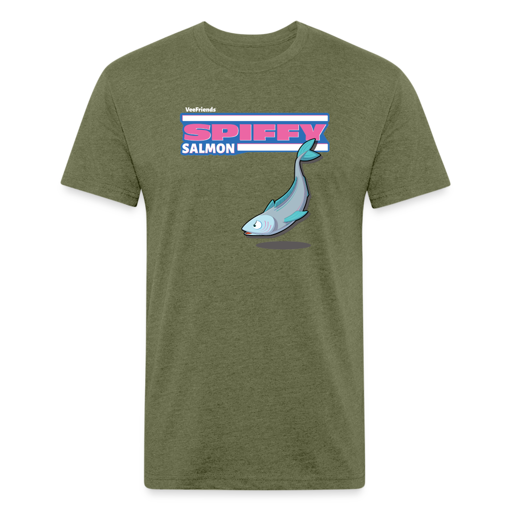 Spiffy Salmon Character Comfort Adult Tee - heather military green