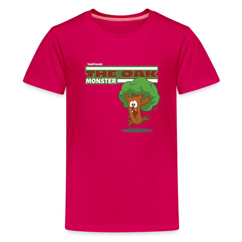 The Oak Monster Character Comfort Kids Tee - dark pink